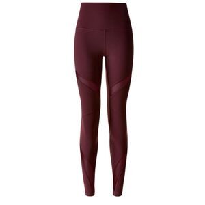 LULULEMON High Times Mesh Capri Leggings Burgundy Women’s Size 6